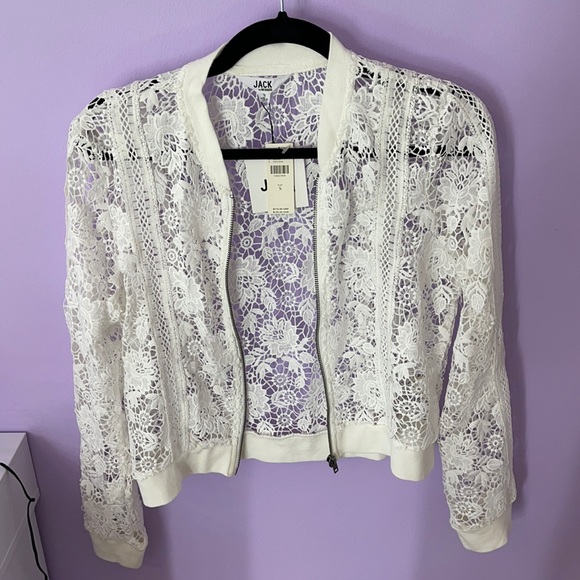 Jack by BB Dakota zip up crocheted jacket size small - Picture 1 of 5